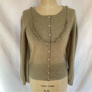 Pure cashmere XS moss green cardigan.
